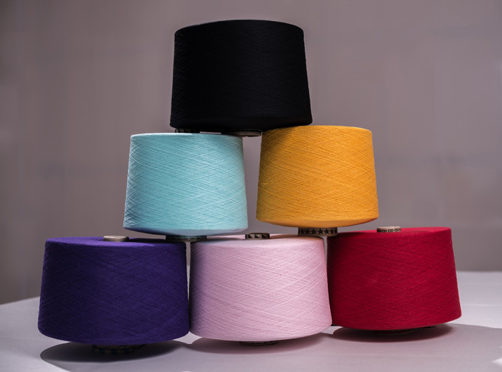 Cotton-polyester regenerated yarn (10/1, 15/1, 20/1, 30/1, 34/1, 40/1)